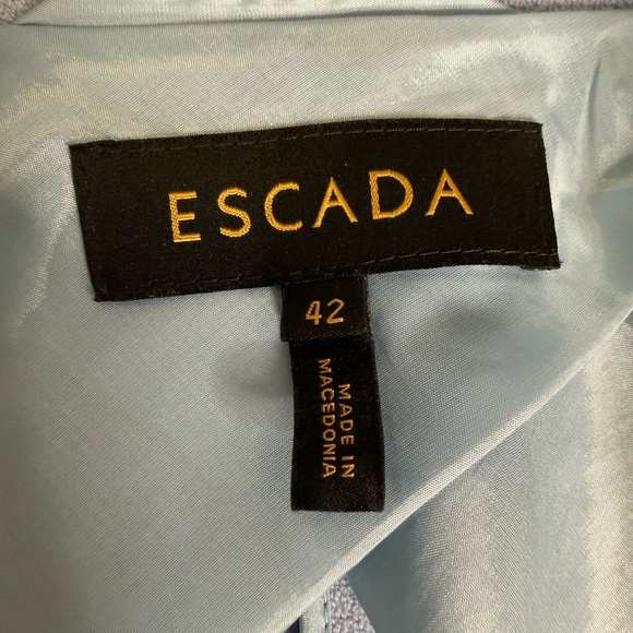 ESCADA Cashmere Blend Blazer 42 Skylight Blue Wool Tailored Jacket EU 42 US 12 - Picture 8 of 15